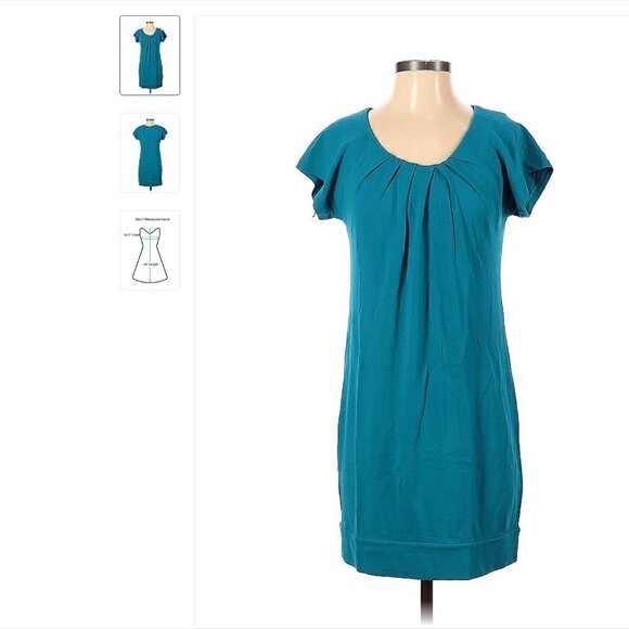 DIANE von Furstenberg Short Sleeve Teal Dress Size 4 - Picture 1 of 3